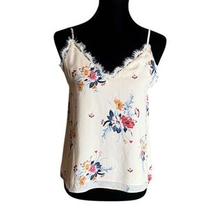 Nine Britton Susan floral cami with eyelash lace trim Size Small New with tag